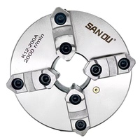 SANOU Lathe Chuck 200mm With Reversible Jaw 4 Jaw Self-Centering Chuck K12-200A Metal Manual Chuck
