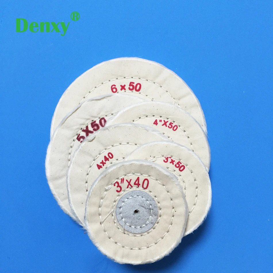 10szt Dental White Cloth Round Flannel Wheel Dental Lab Denture Cloth Wheel Polishing Wheel White Cotton Cloth Polisher Wheel