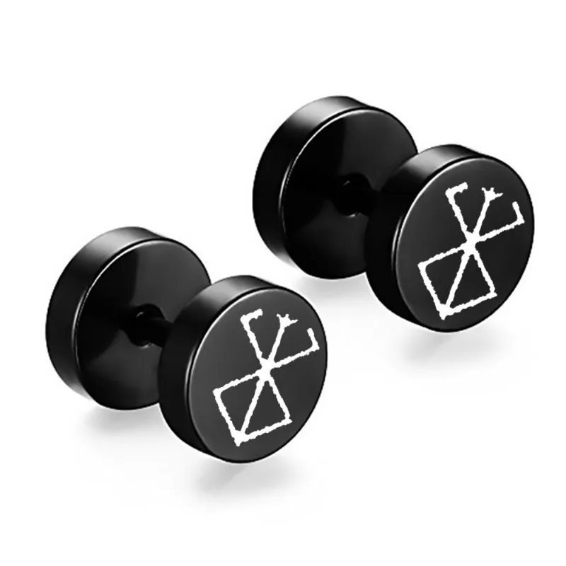 Berserk Guts Rvs Haltervormige Oorbellen Anime Mannen Prachtige Hanger Oorbellen Eenvoudige Mode Accessoires Meisje Gift