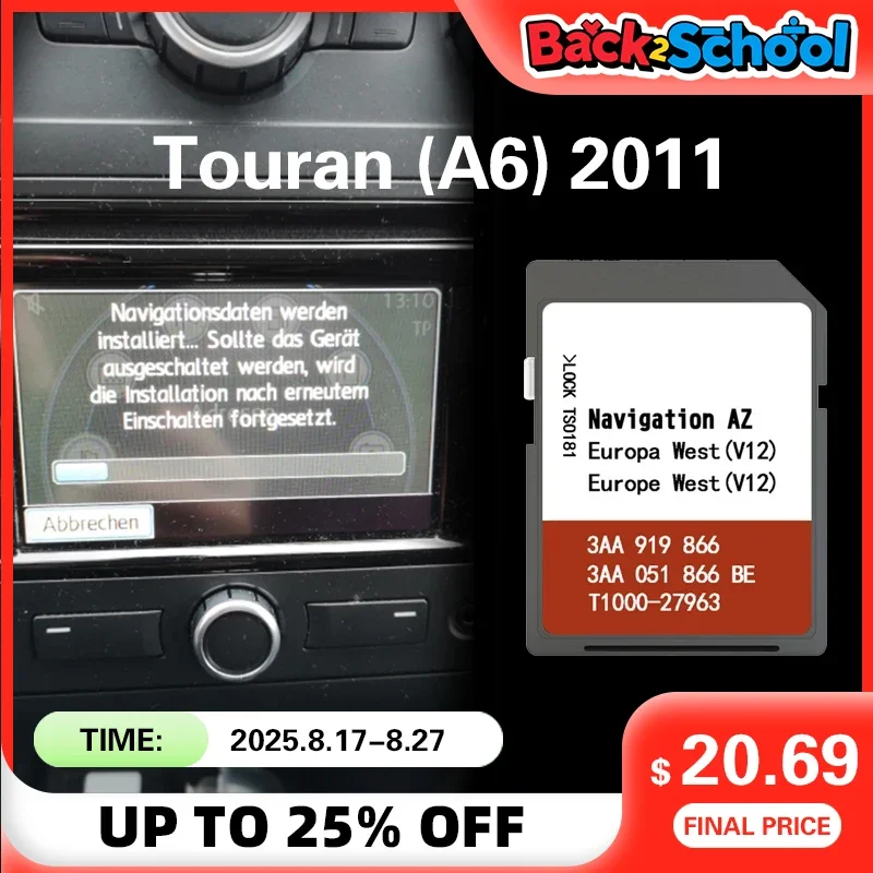 

for VW Touran (A6) 2011 SD Map Slovakia Hungary UK Navigation Card AZ V12 315 WEST