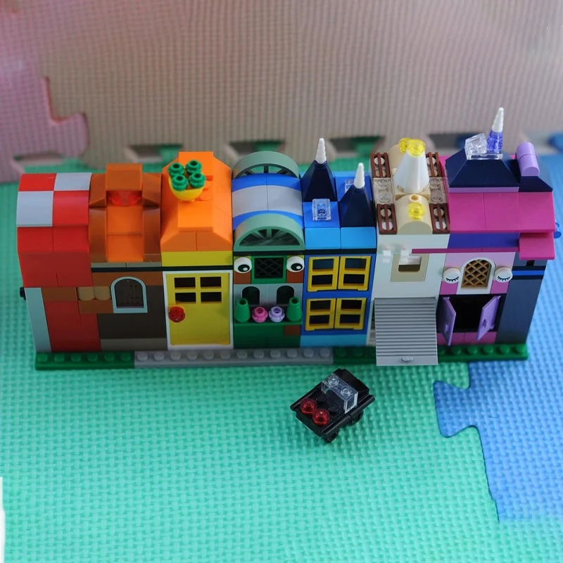 334 قطعة MOC منازل قوس قزح نموذج كلاسيكي لبنات البناء تجميع لتقوم بها بنفسك هدايا عيد الميلاد فكرة اللعب التعليم عيد ميلاد #3