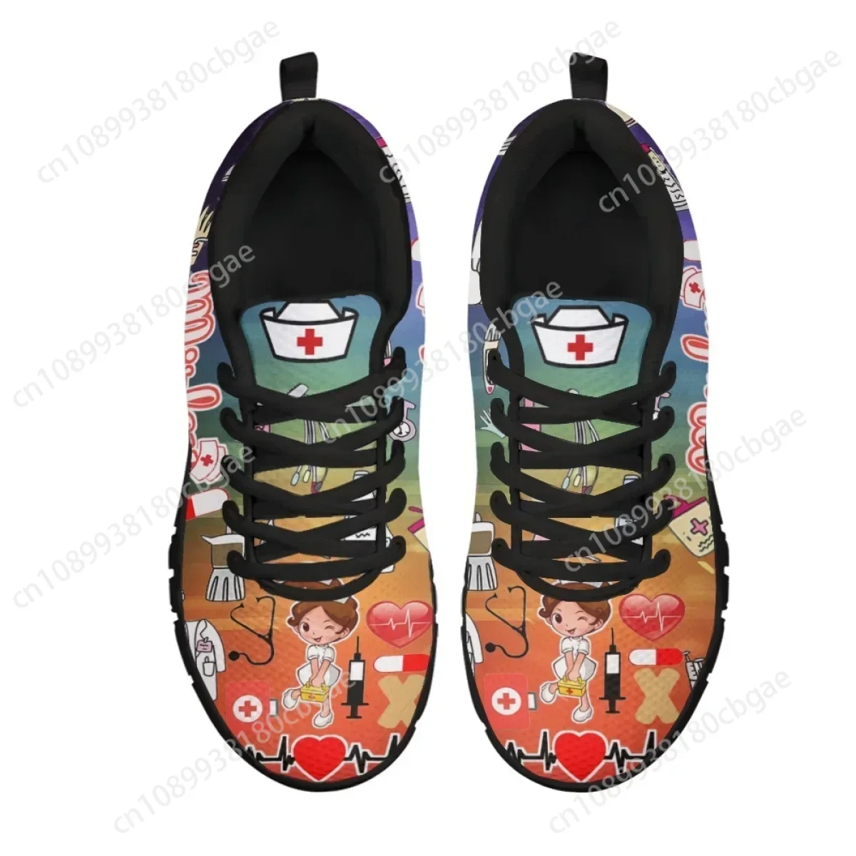 

Hospital Meical First Aid Print Teen Girls Hospital Work Shoes Round Toe Casual Sneakers Nurse Girls Pattern Women's Footwear