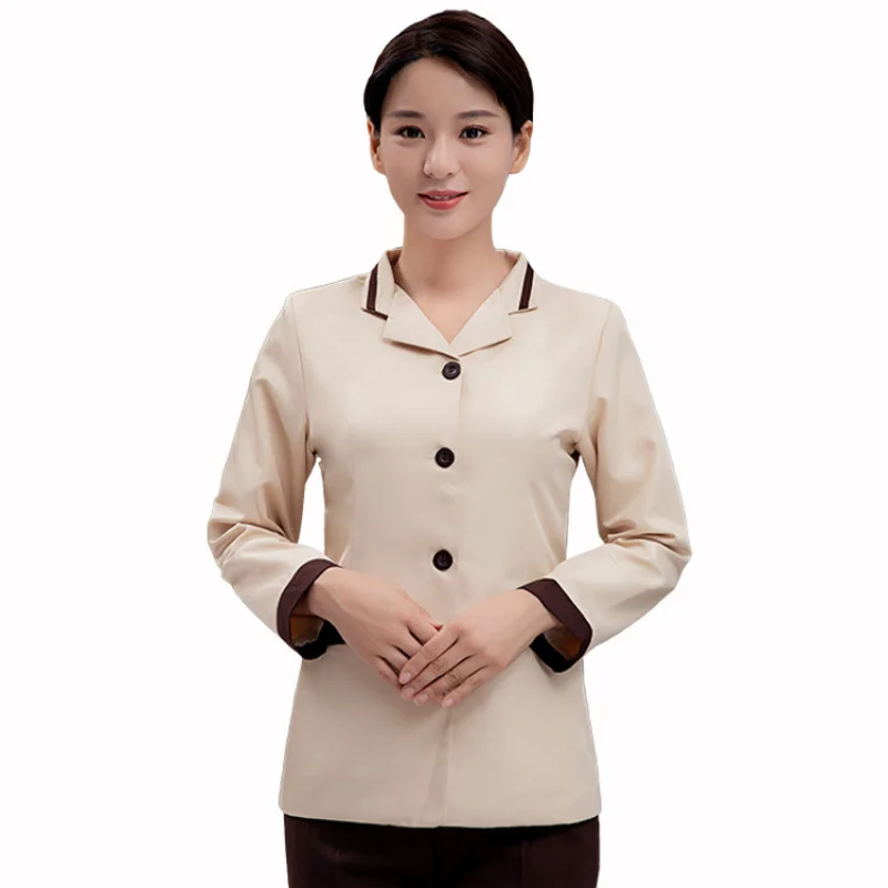 Long Sleeve Cleaning Uniform for Women Hotel Guest Room CleanerPAWorkwear for Property Management Ladies in Autumn and Winter