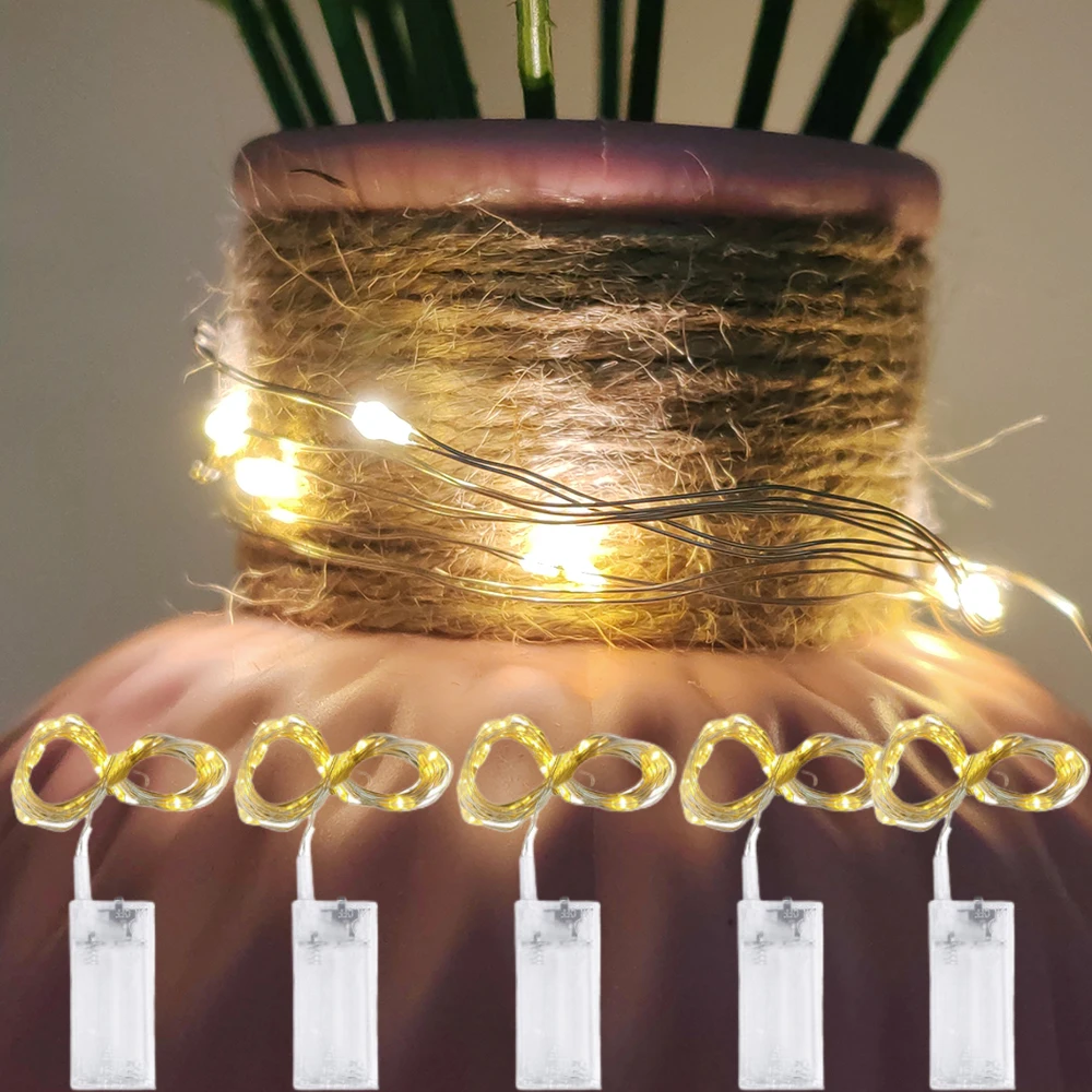 

5pcs String Lights, 30LED Fairy Lights Silvery Wire Christmas Lights Battery power Fairy String Lights for Party Wedding