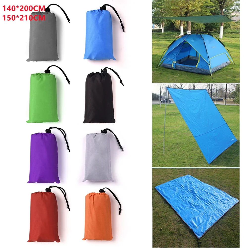 

210T Waterproof Camping Tarp 200x140cm 6 Tie Points Multipurpose Outdoor Shelter For Rain Protection Beach Picnics Backpacking