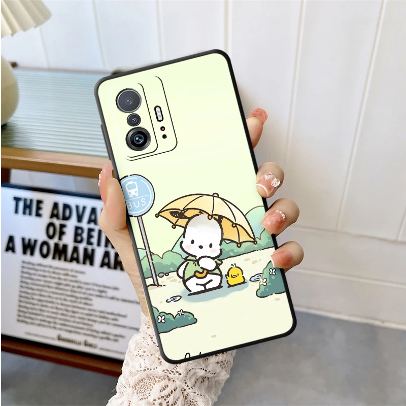 سانريو الأخضر باشا الكلب الأسود لينة غطاء الهاتف الحال بالنسبة Xiaomi Redmi A5 14C A4 12C K40 K80 Pro A1 A2 Plus 9 13C A3 10