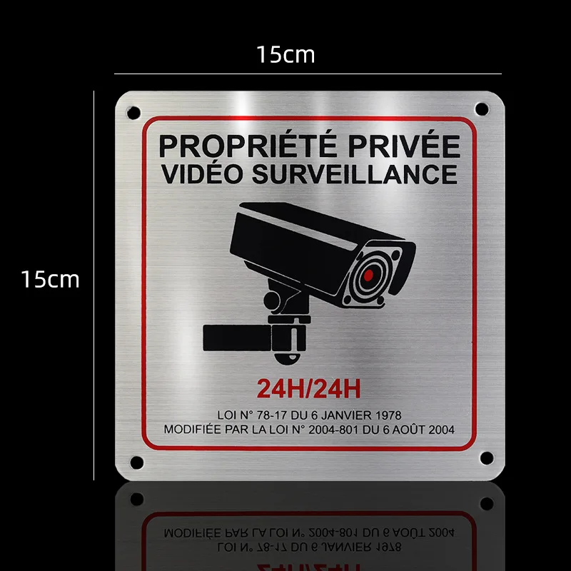 Private Property Metal Sign 24 Hour Video Surveillance No Trespassing Safety Tips Board for Indoor & Outdoor Wall Decors
