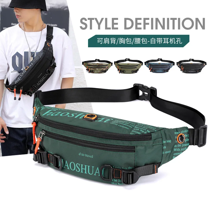 

Men's multifunctional waist bag waterproof leisure sports outdoor riding fashion large capacity cross-body shoulder bag
