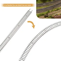 5 pz/10 pz scala N 1:160 binario Flex Rail 50cm con giunti ferroviari chiodi HP27N modello ferrovia