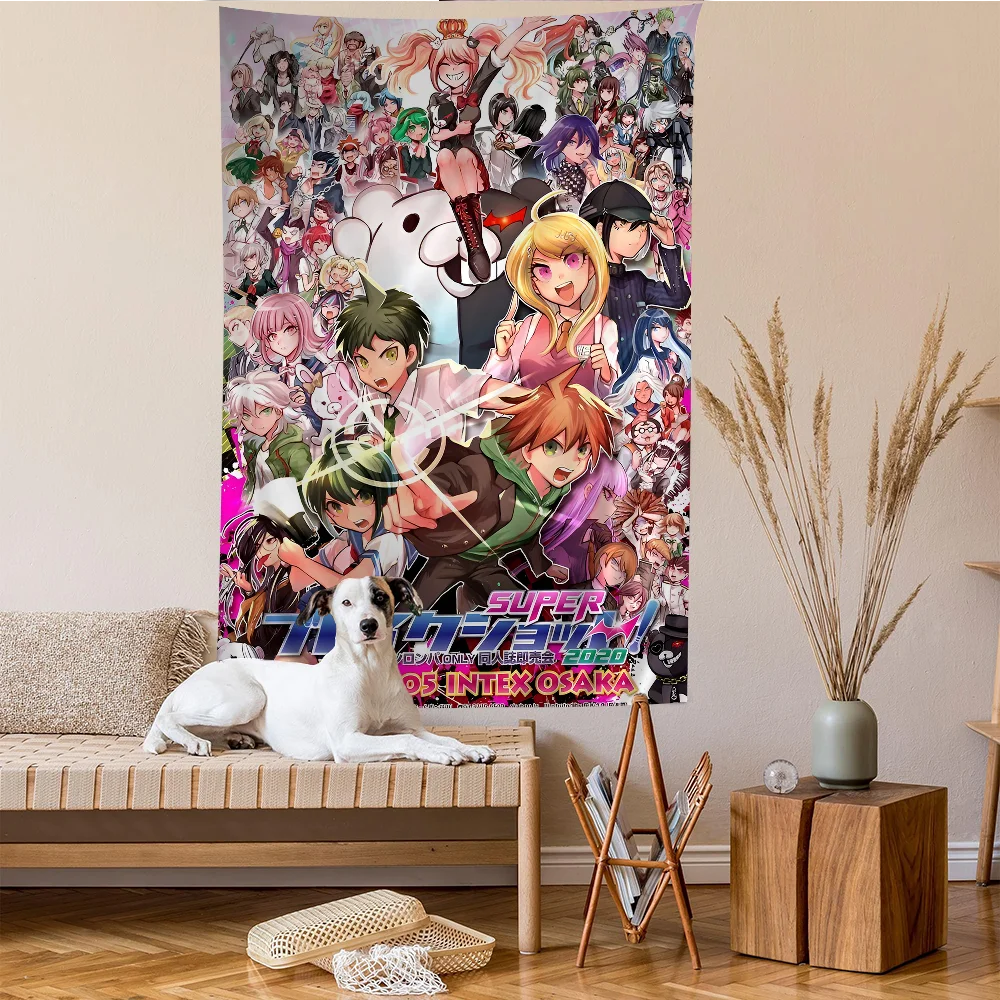 نسيج حائط Danganronpa Hippie الكلاسيكي - نمط ماندالا البوهيمي، مطبوعات الرسوم المتحركة الكلاسيكية، لإضافة أزياء بوهو أنيمي إلى الغرف