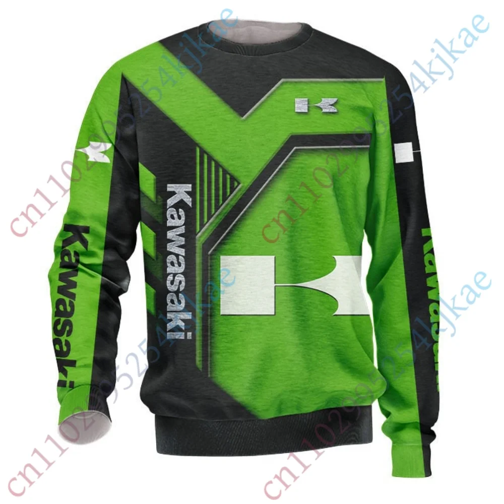 

Kawasaki T Shirt For Men's Clothing Anime Round Neck Long Sleeve Oversized T-shirts Harajuku Sweatshirt Tshirt Unisex Essentials