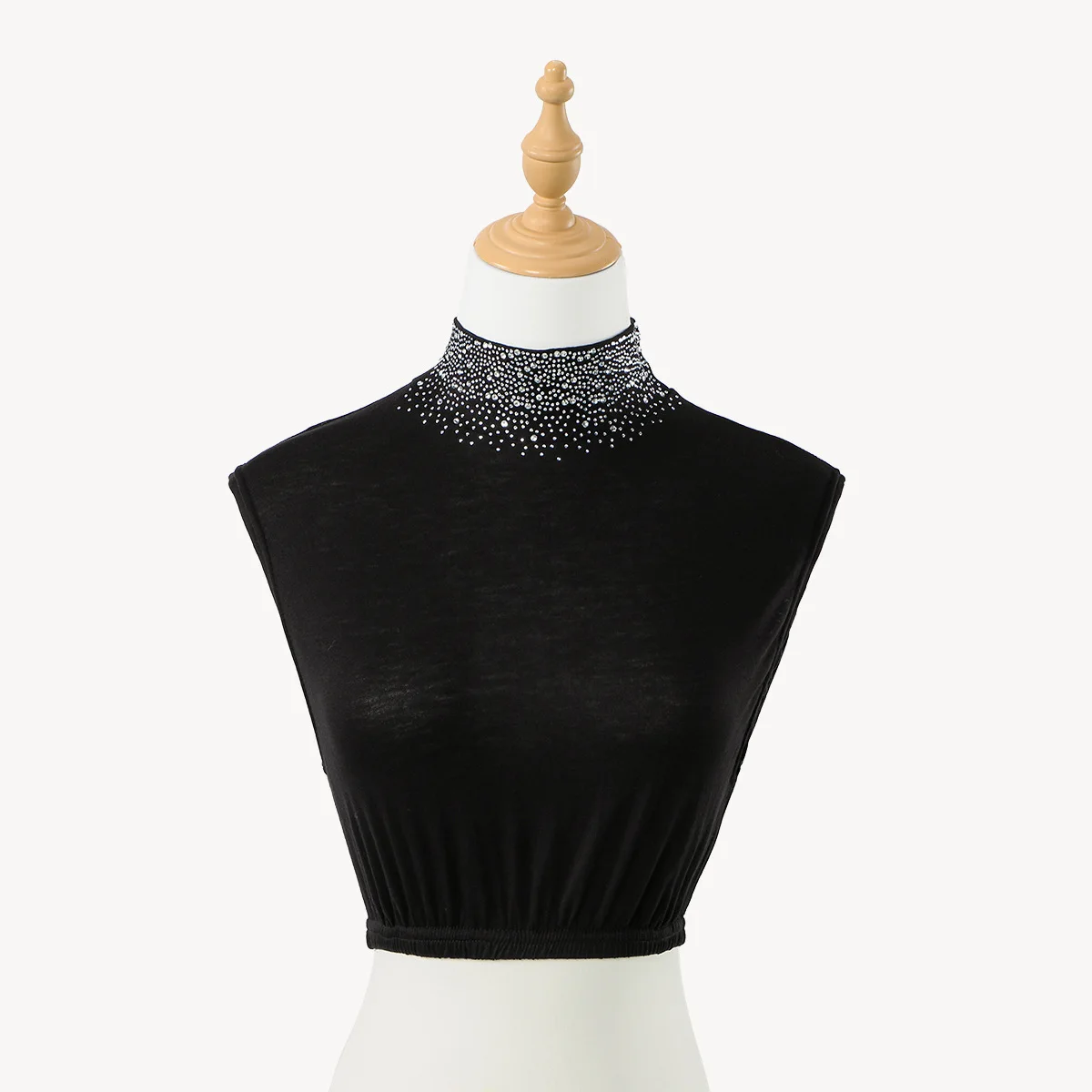 nouvelle-collection-automne-hiver-col-amovible-Elastique-a-strass-Etoiles-pour-femme-tendance-polyvalent-confortable-et-respirant-base-unie
