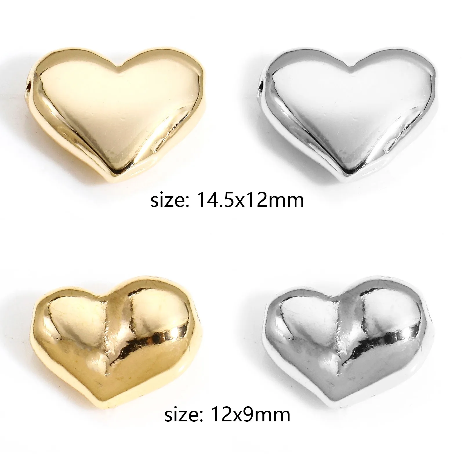 2PCs Brass 3D Heart Bead Charms Peach Heart Necklace Pendant For Diy Valentine's Day Women Jewelry Making Findings 12x9mm