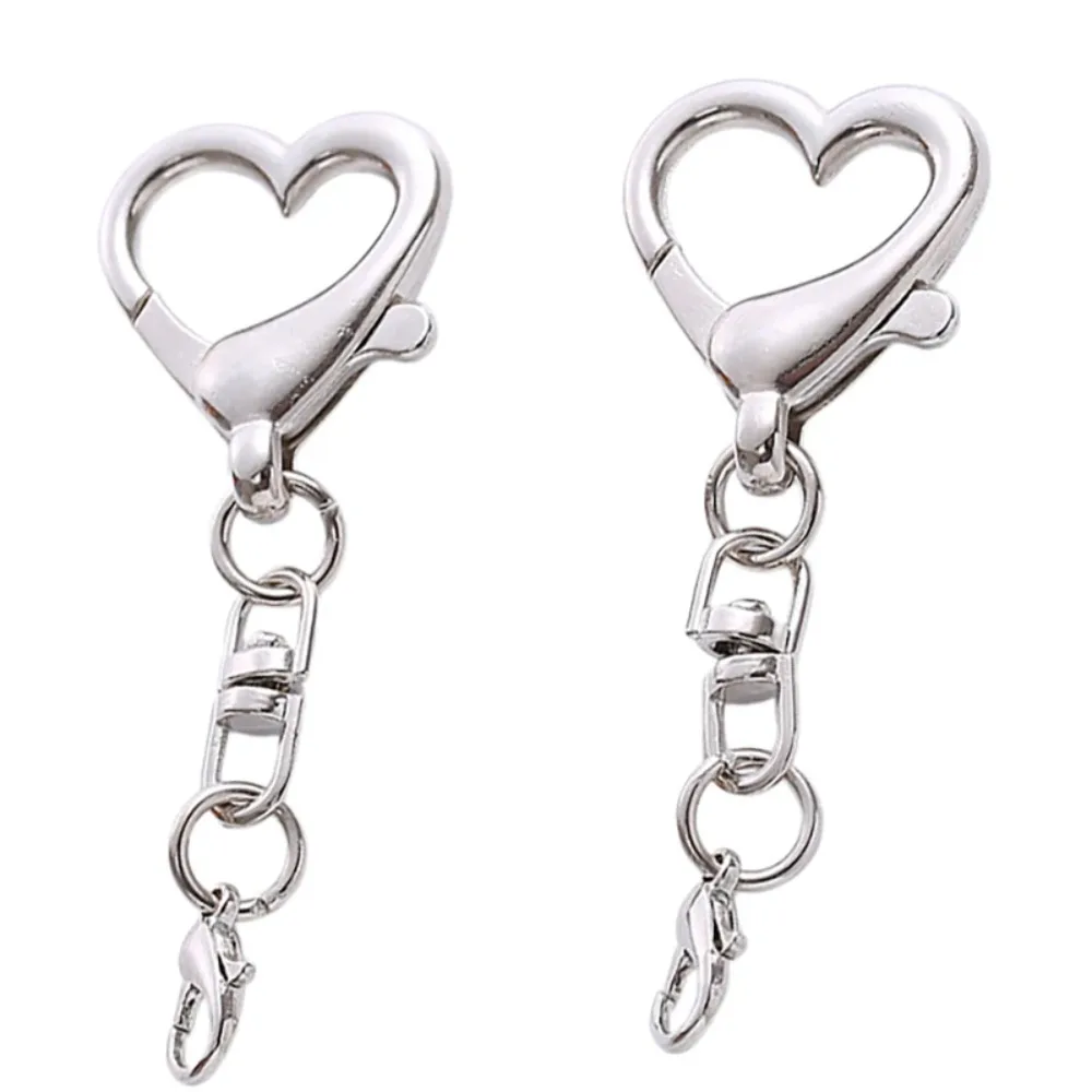 

10Pcs Unique Alloy Heart Keyring Pendant Heart Shaped Clasp For DIY Projects