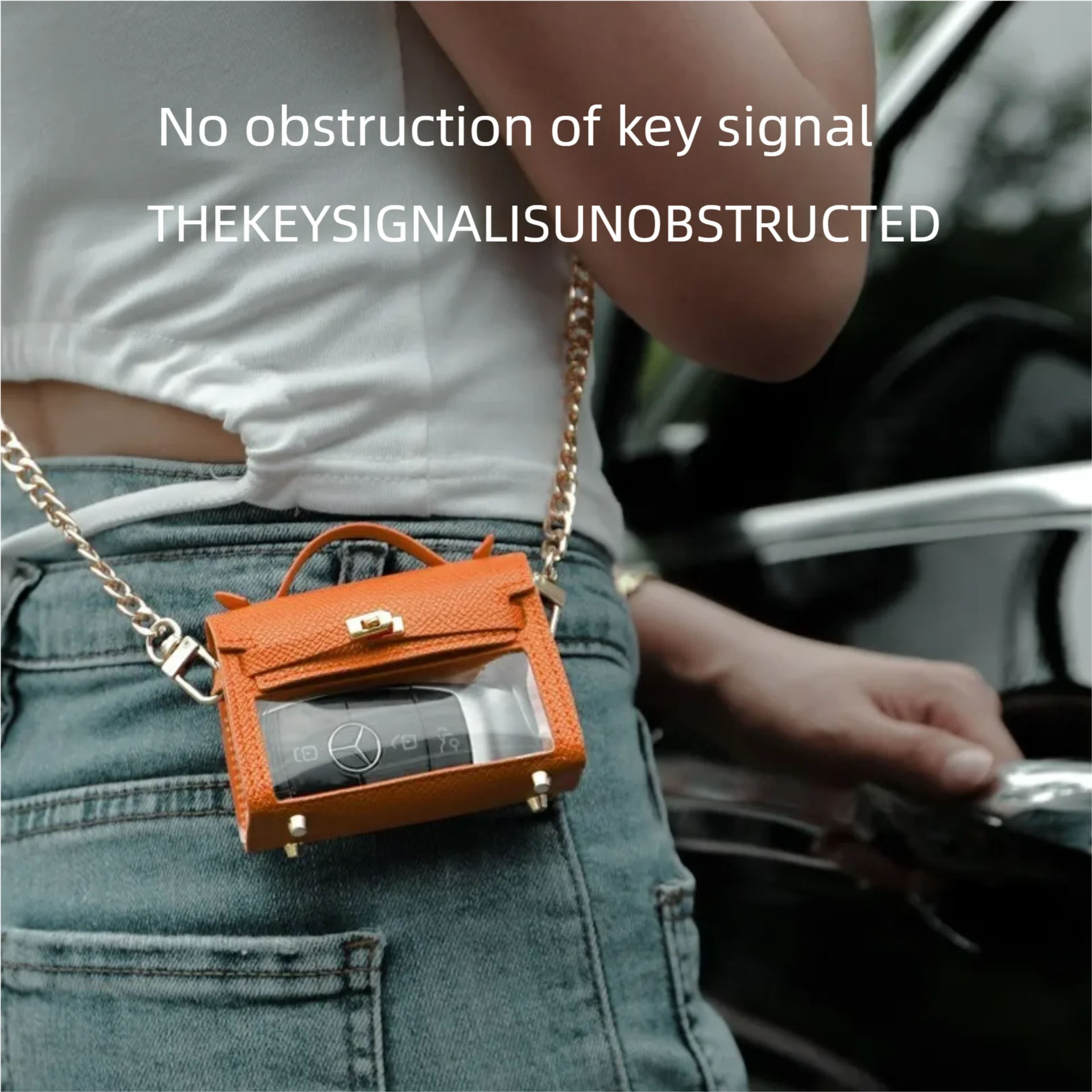 Suitable for automotive universal key cover, exquisite handbag, cute, internet celebrity women's Audi BMW Mercedes-Benz transpar