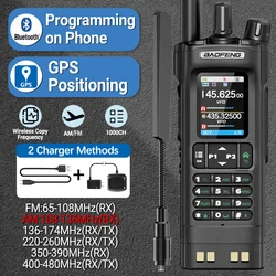 BAOFENG UV-32 Walkie Talkie 10W GPS Long Range Multi Band Bluetooth Wireless Programming Frequency Type-c Portable Two Way Radio