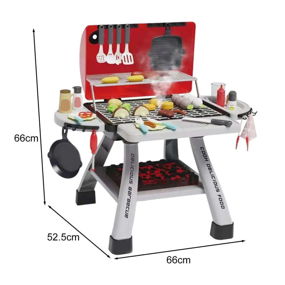 Mini Kitchen Bbq Toy Set Bbq Grill Toy Set with Realistic Smoke Sound Effects for Kids Pretend Play Kitchen for Toddlers