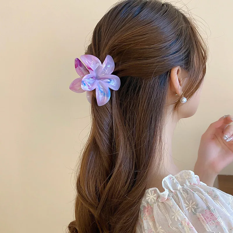 Acrylic Flower Hair Clip for Women Sweet Fresh Texture Hair Claws Clips Trendy Hair Accessories Girl Hairpin Korean Headwear