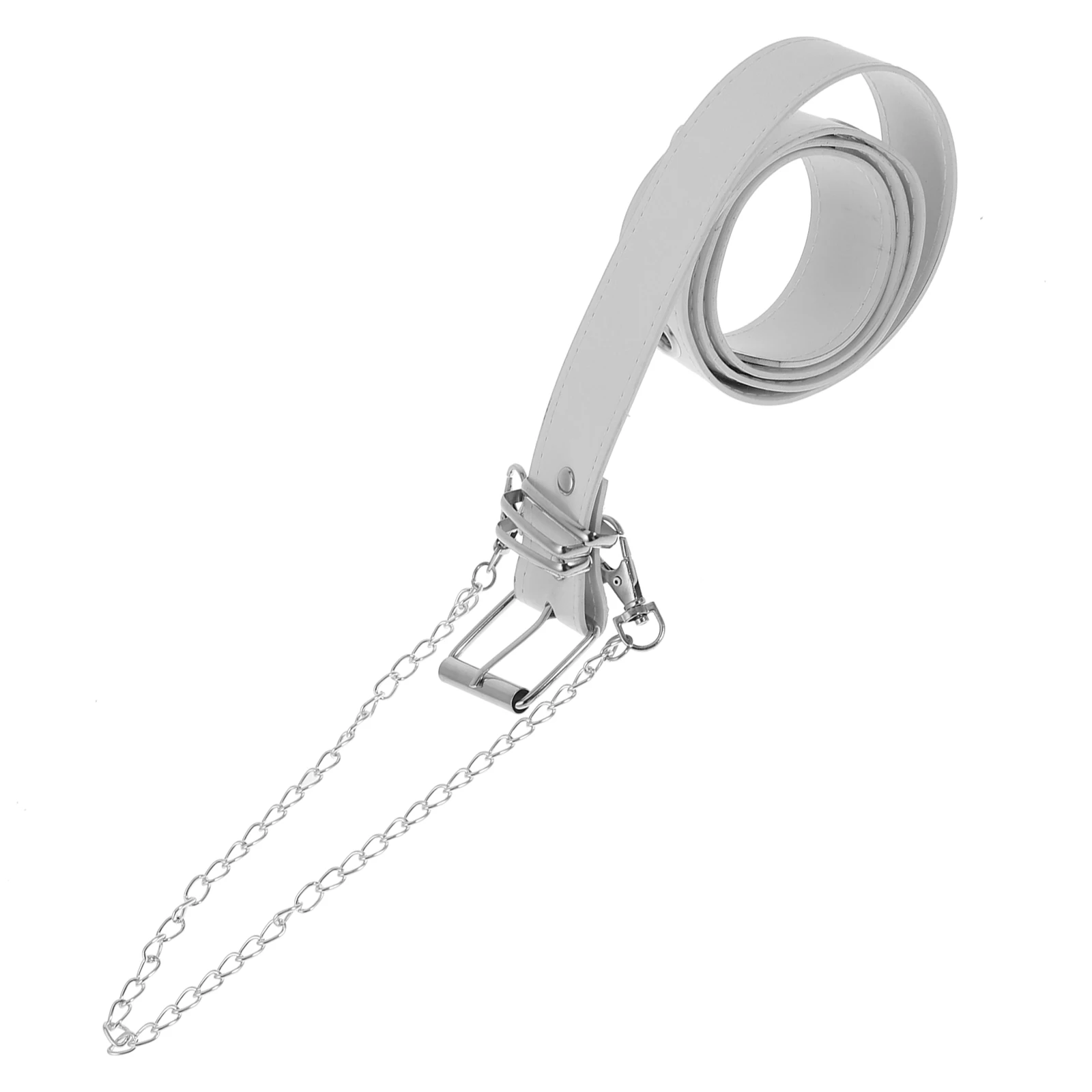 

Round Ring Waist Belt White Color Fashionable Women Dress Accessory Holed Buckle Metal Round Hole Belt Body Shaping Slimming