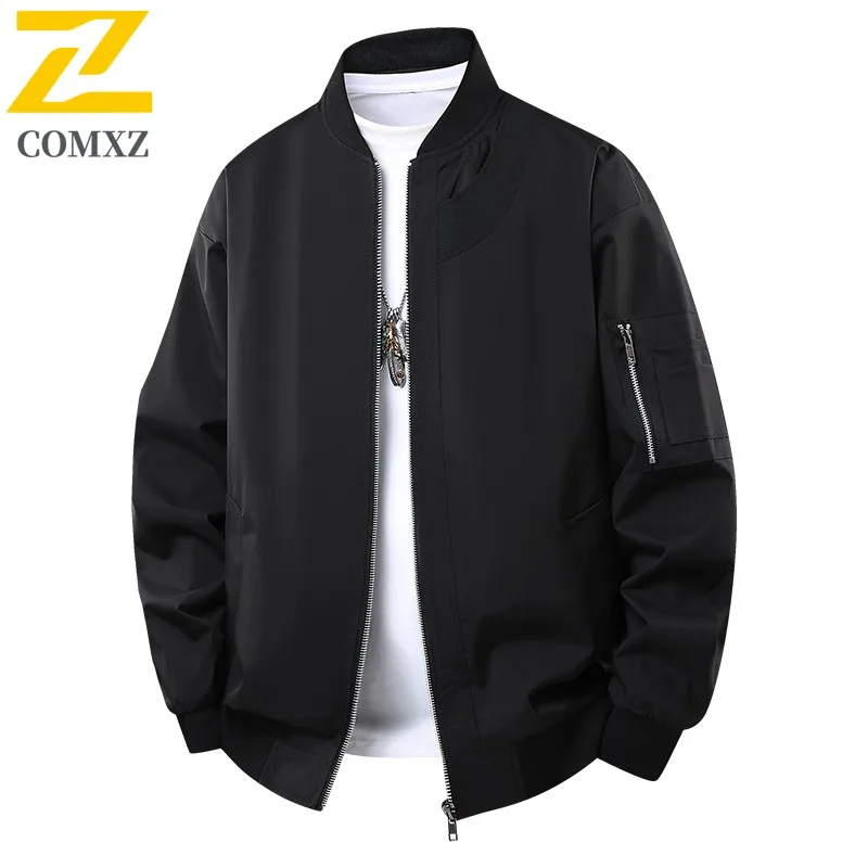 

COMXZ Fashion Stand Collar Men Jacket Outdoor Exploration Wind Resistant Motorcycle Coat Wear Comfortable Light Autumn Men Coats
