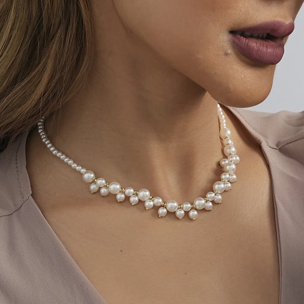 Collier de perles à la mode et créatif pour femmes, simple, polyvalent, banquet pour dames, cadeau de bijoux, vente en gros, ventes directes, 216.239.