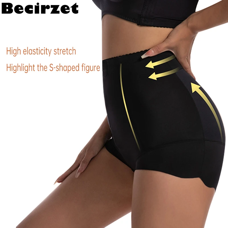 Becirzet Hip Pads Shapewear Butt Lifter Panties Abdomen Reducing High Waist Slimming Body Shaper Woman Underwear