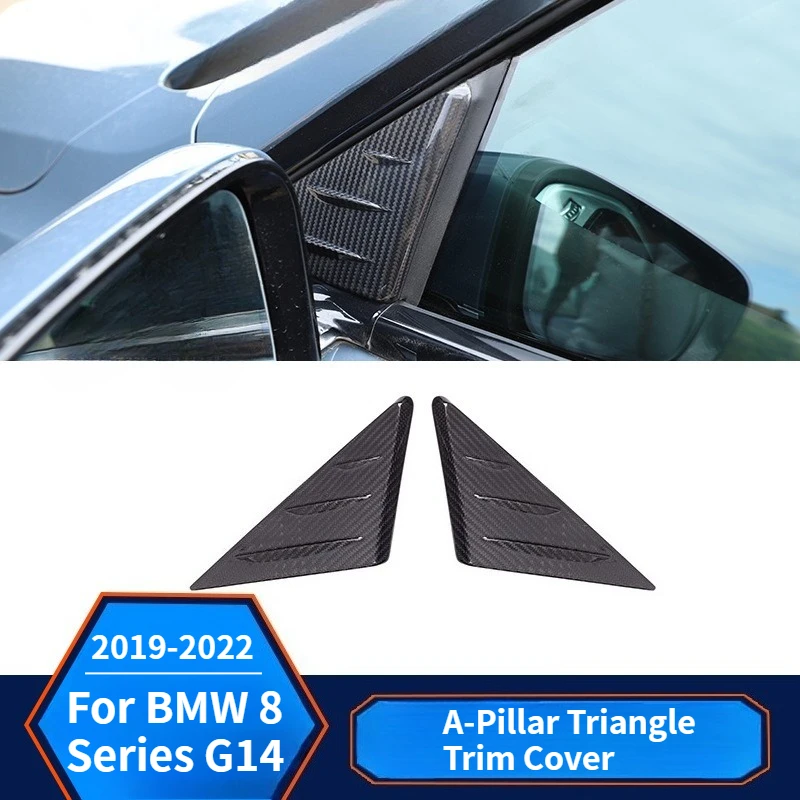 

Для BMW 8-серии G14, настоящая сухая передняя стойка из углеродного волокна, треугольная накладка, комплекты кузова, внешняя модификация 19-2022, аксессуары