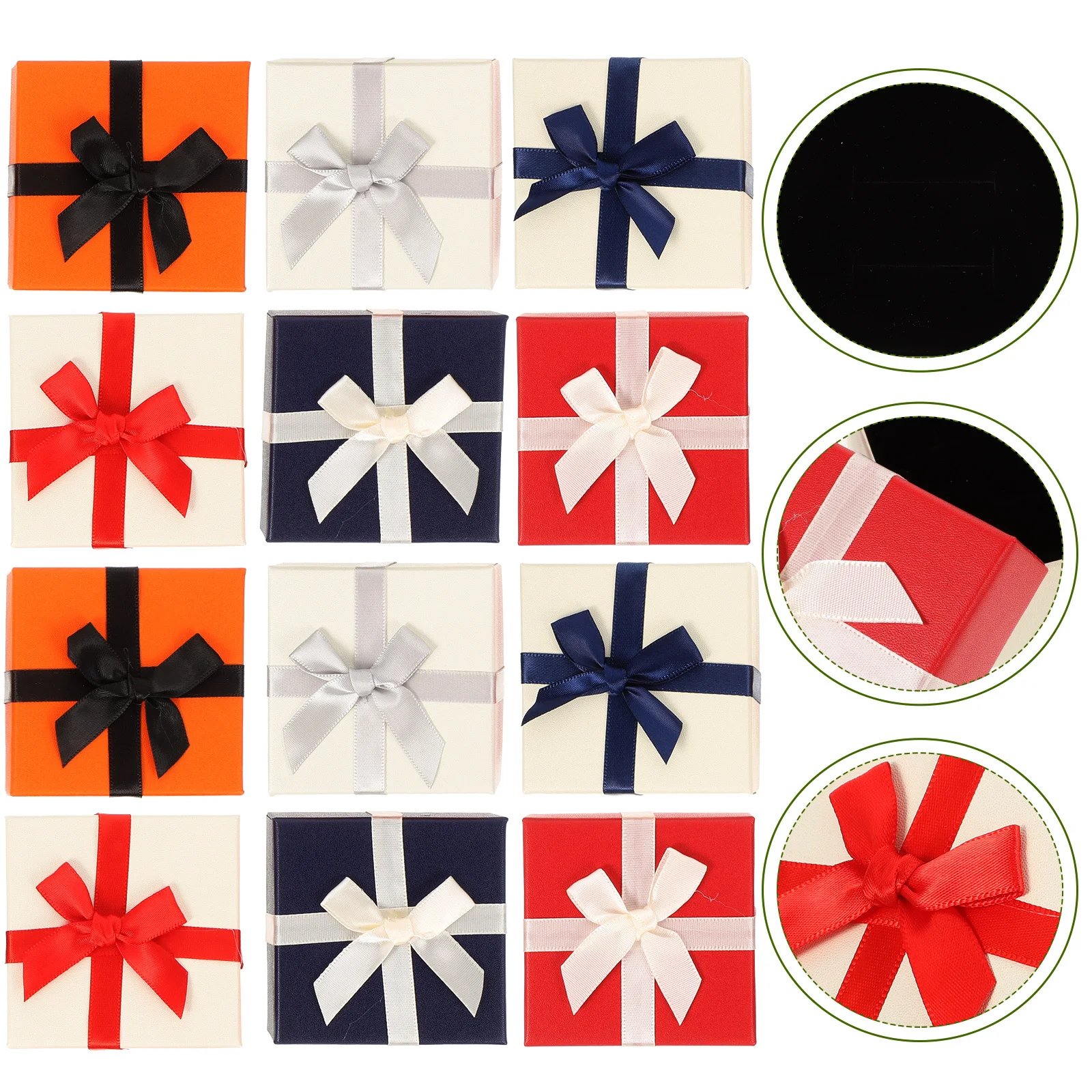 12Pcs Bowknot Decor Jewelry Box Small Ring Organizer Lightweight Travel Case Ideal for Wedding Proposal Engagement Gift
