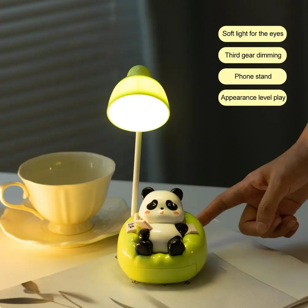 23 cm Panda Nachtlampje LED Bureau Nachtkastje Leeslamp Met Lade Dimbare Oplaadbare Panda Tafellamp Voor Kinderkamer Slaapkamer
