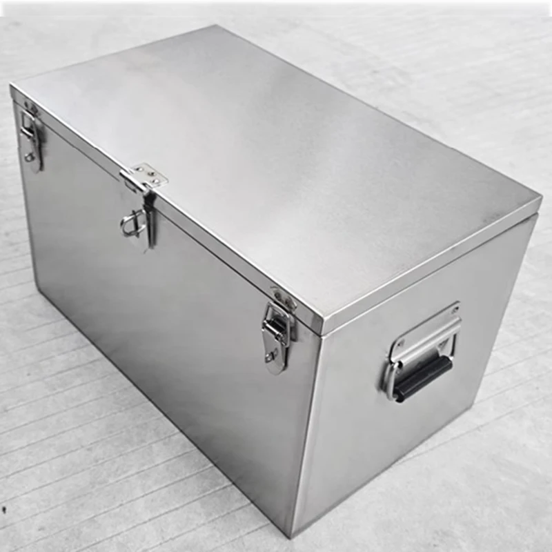 Stainless Steel Toolbox Industrial Grade Storage Case Professional Large Capacity Rectangular Tools Box Hardware Tools Organizer