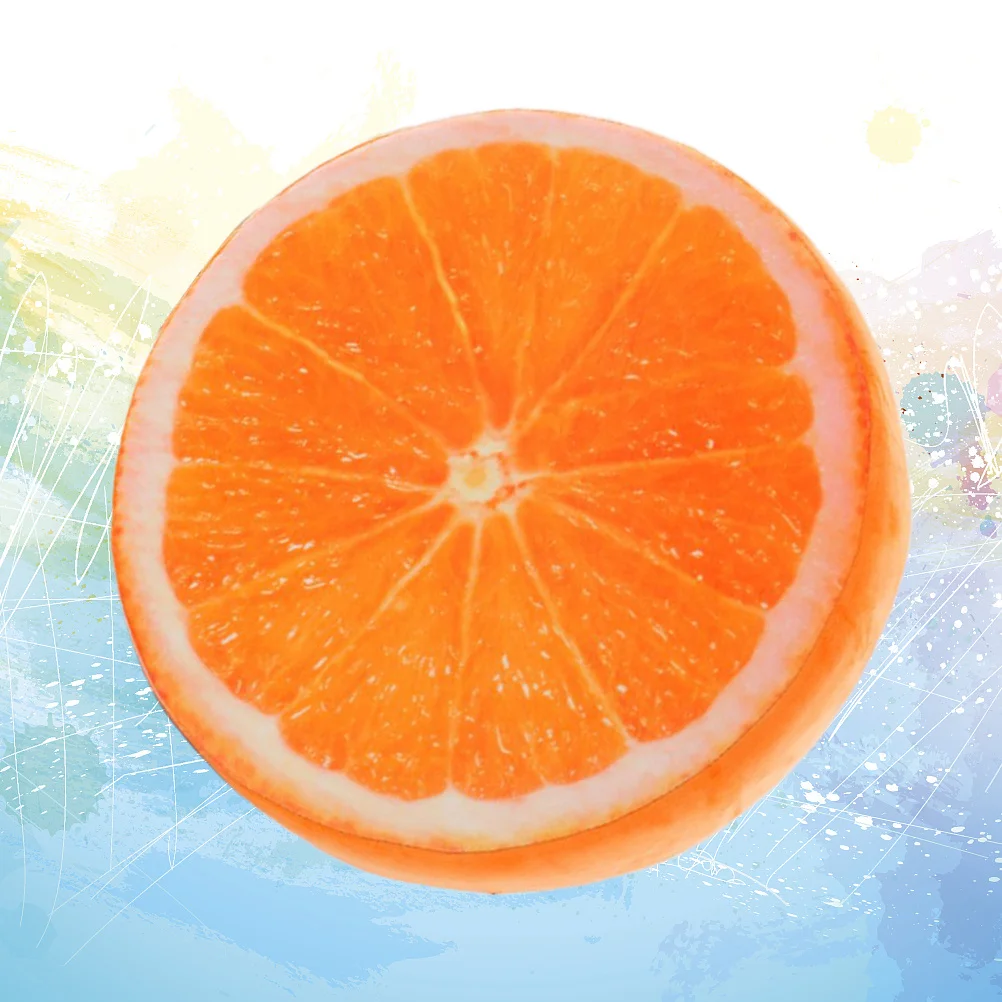 

Orange Round Fruit Seat Cushion Soft Home Decorative Seat Pad Easy to Clean Lovely Practical Cushion for Living Room