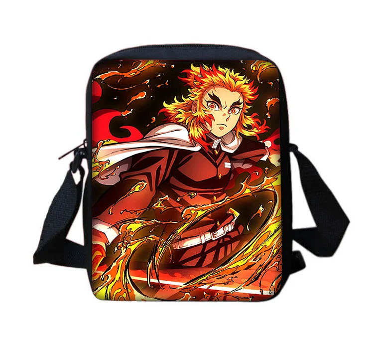 Giappone Hot Anime Demon Slayer Boy Girls Borsa a tracolla stampata Borsa casual per bambini Borsa per telefono da donna per uomo Borsa per la spesa