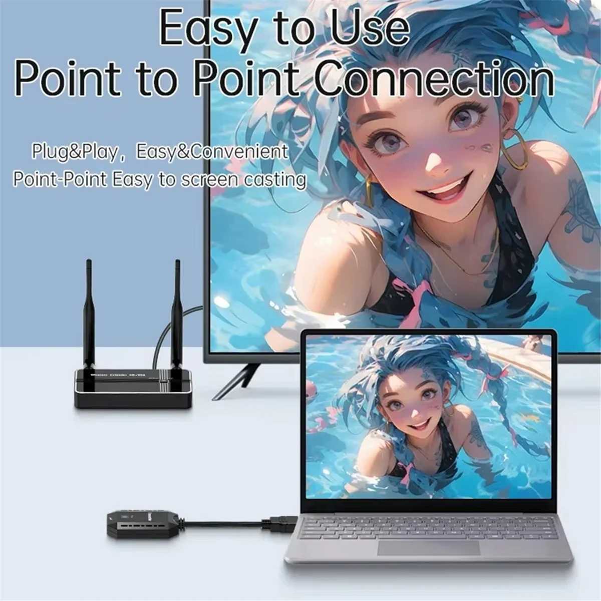 

BFYLE 5G 4K 1080P 50M Wireless HDMI-Compatible VGA Video Transmitter Receiver Extender Display Adapter Dongle for Phone TV PC