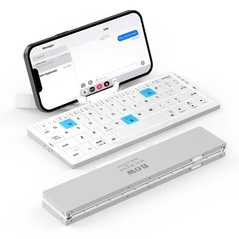 자석 스탠드가 있는 접이식 미니 무선 BT 키보드 iPad iPhone용 알루미늄 합금 키패드 삼성 태블릿 충전식 키패드