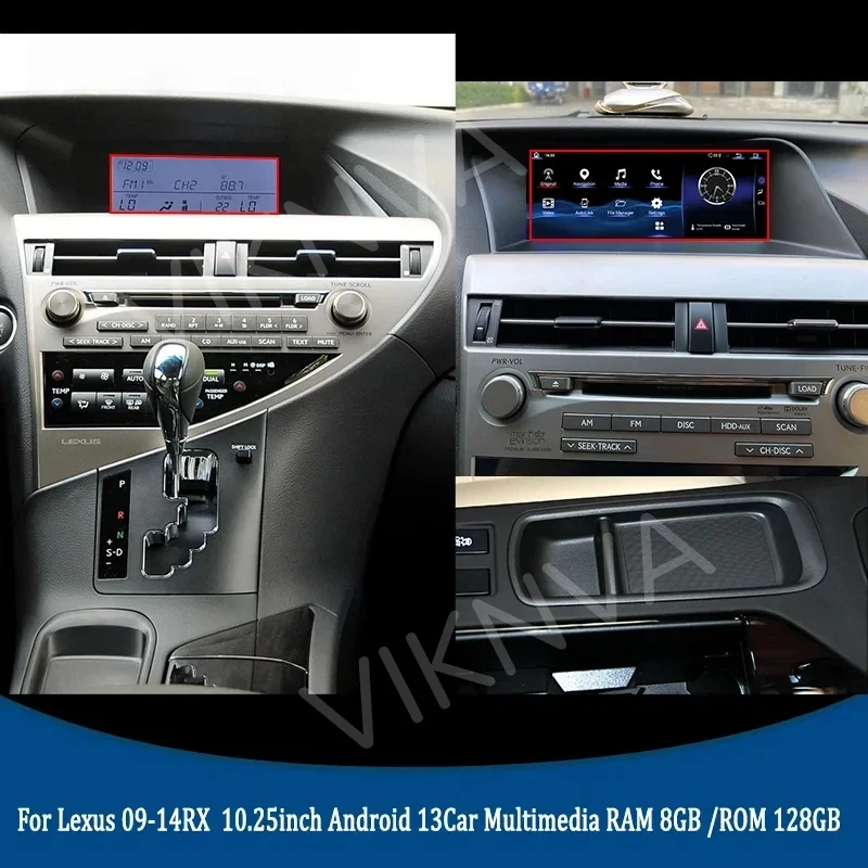 10.25inch Car Radio Multimedia For LEXUS RX350 RX450h RX300 RX270 RX350L 2009-2014 with Carplay Snapdragon 668S GPS Navigation
