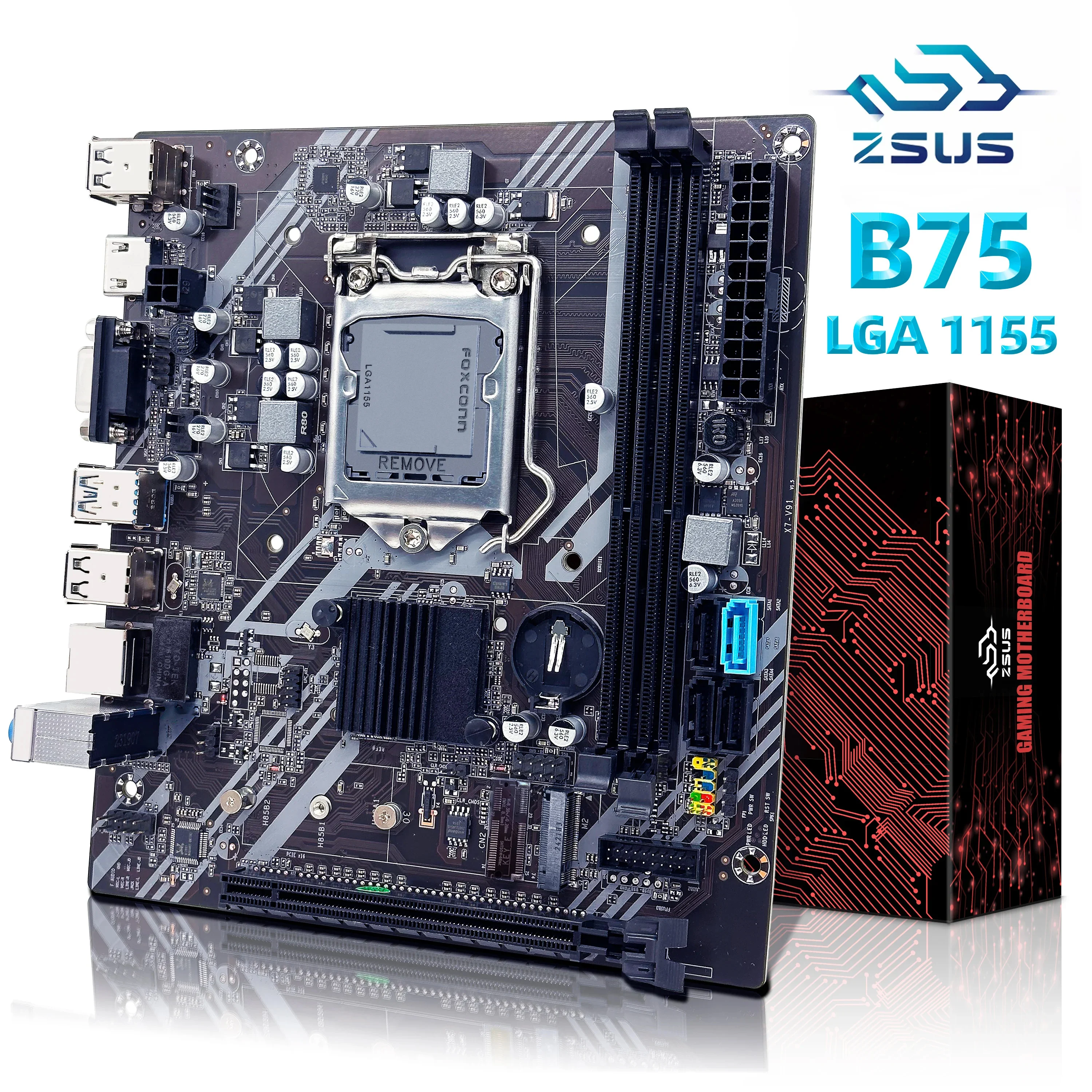 Płyta główna ZSUS B75 LGA 1155 Płyty główne do komputerów stacjonarnych Obsługa pamięci RAM DDR3 z interfejsem NVME M.2 USB3.0 SATA3.0