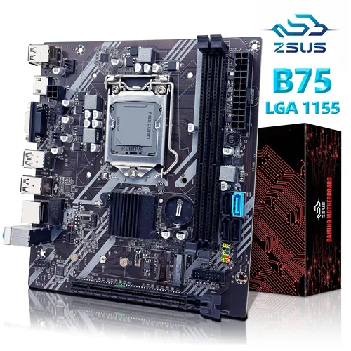 Placa base ZSUS B75 LGA 1155 placas base de escritorio compatible con RAM DDR3 con interfaz NVME M.2 USB3.0 SATA3.0