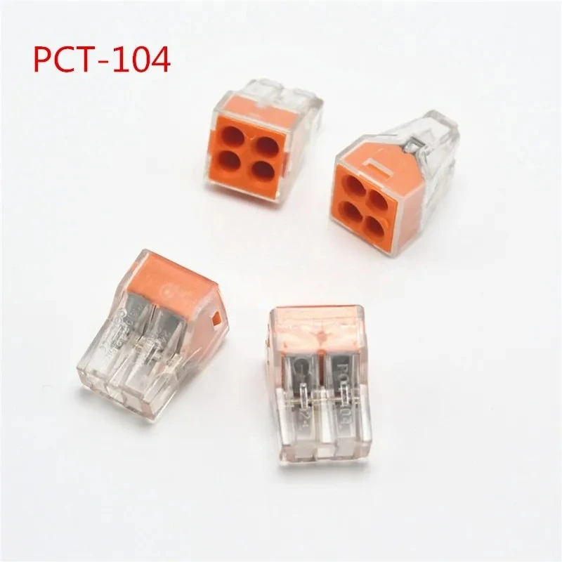 

10PCS PCT-104 4 pin cable wire wiring connecting connector for lamp wire connector Electrical wiring artifact