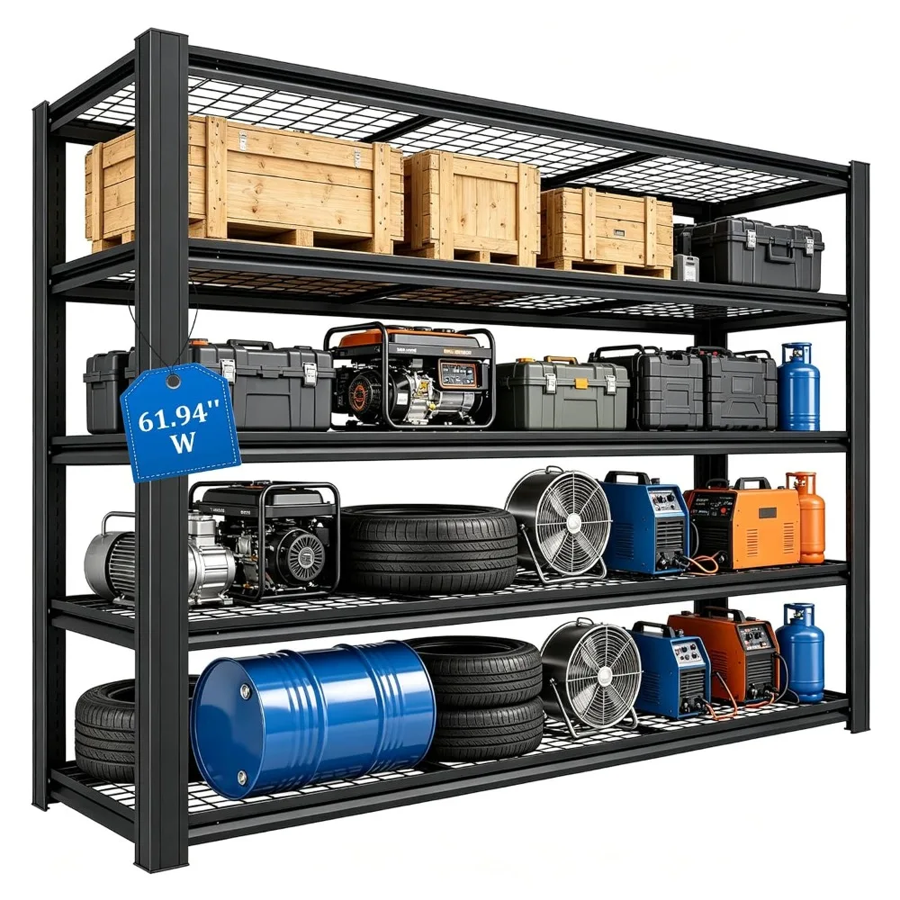 6000lbs Storage Shelf | Metal Garage Shelving, Industrial Shelves,5-Tier Shelving Unit,Adjustable Storage Racks for, Custom