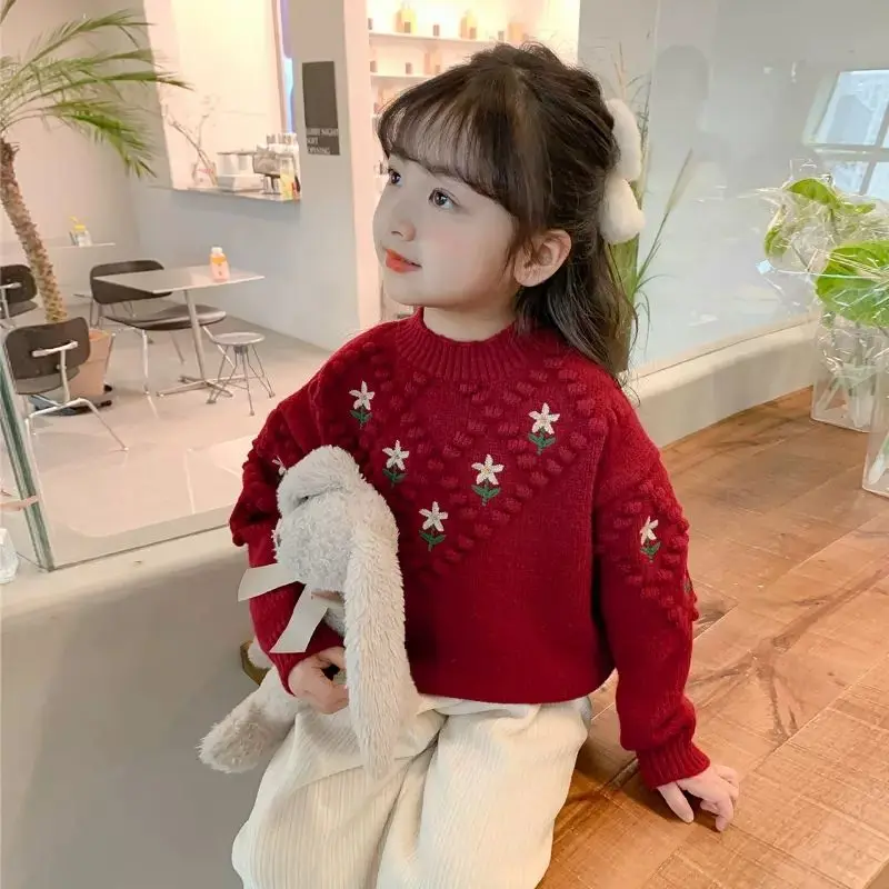 2025 New Girls' Autumn Winter Knit Sweater Turtleneck Innerwear Chic Baby Stylish Base Layer