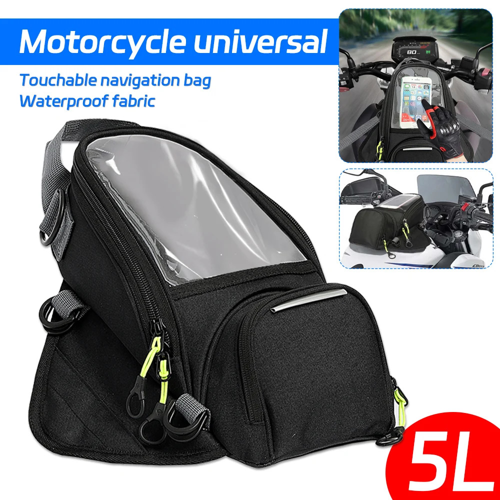 

General motorcycle Waterproof Fuel Bag Mobile Phone Navigation Tank Multifunctional Small Oil Reservoit Package Oxford Cloth