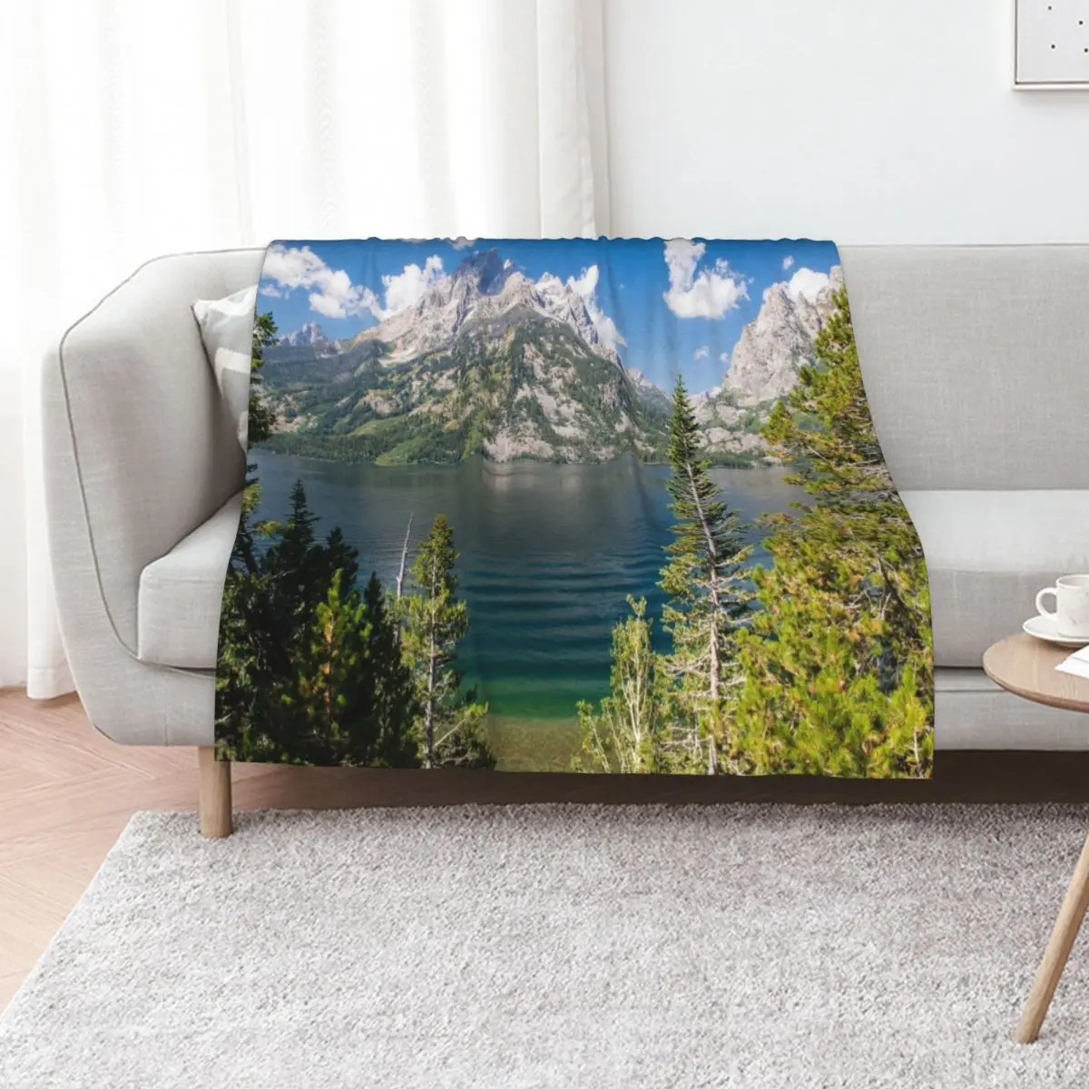 Jenny Lake, Grand Teton National Park Wyoming Throw Blanket Custom Furry Cute Multi-Purpose Camping Flannels Blankets