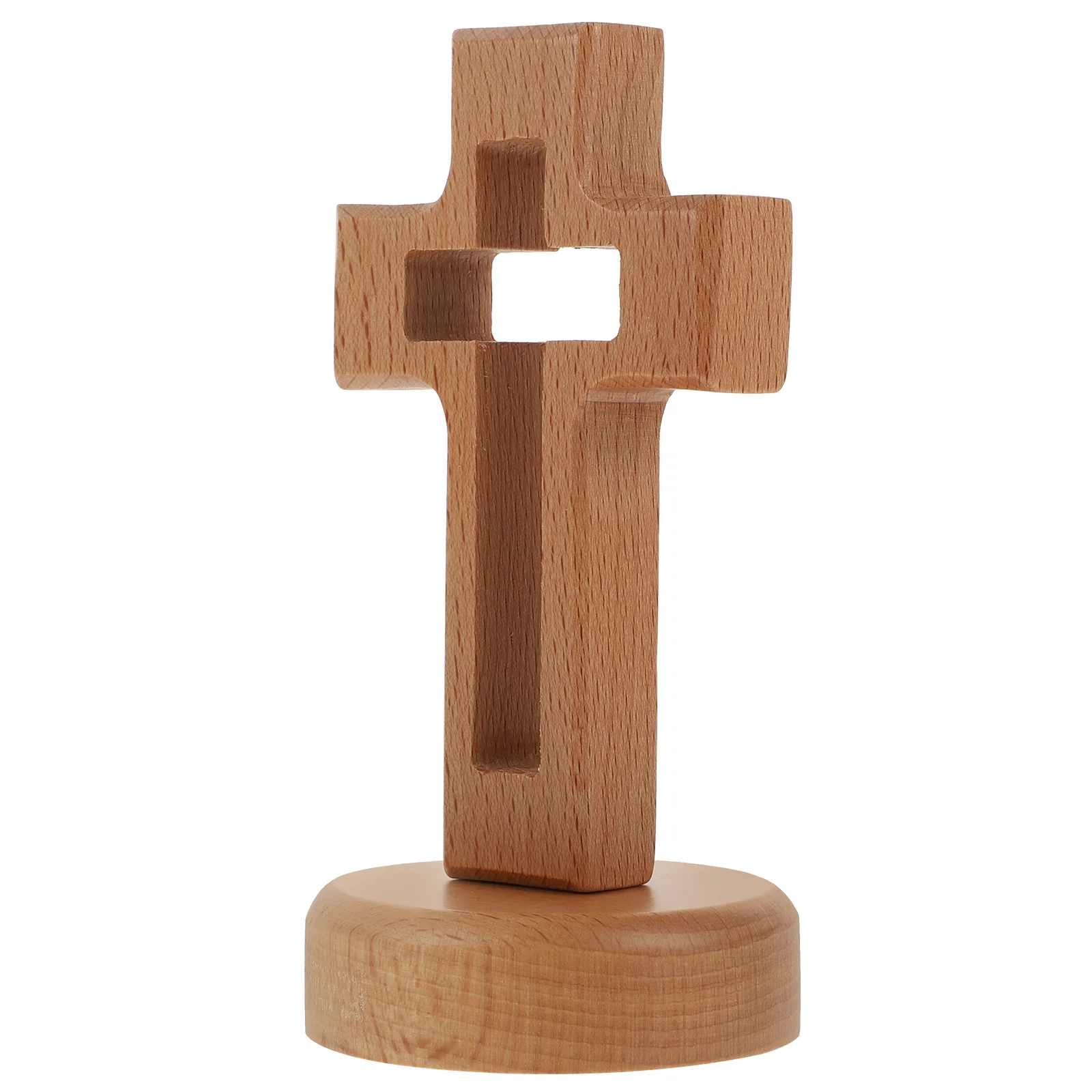 

Decorate Solid Wood Cross Ornaments Office for Kids Decorations Crucifix with Stand Household