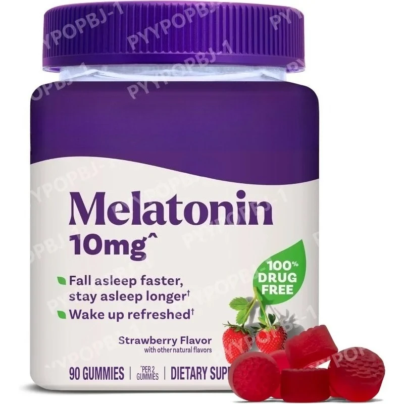 

10 mg Melatonin Gummies Sleep Support for Adults Strawberry Flavor 90 Count 45 Day Supply