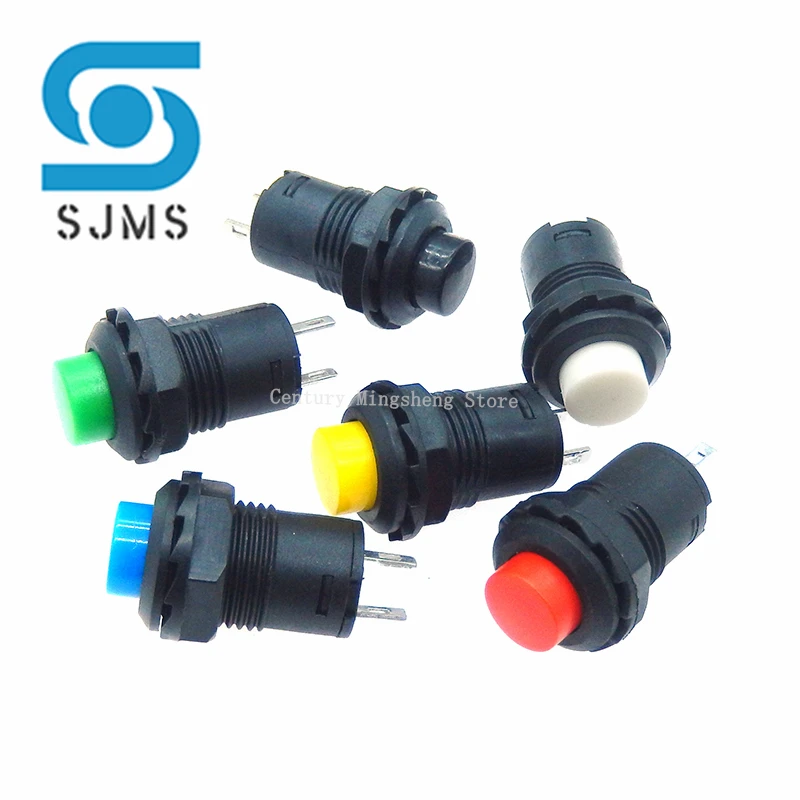 6pcs Self-Lock /Momentary Pushbutton Switches DS427 DS428 12mm OFF- ON Push Button Switch 3A /125VAC 1.5A/250VAC DS-427 DS-428