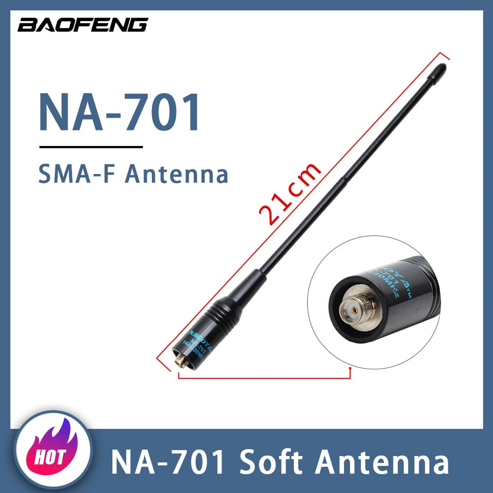 

Nagoya NA-701 SMA-Female UV Dual Band High Gain Soft Antenna for Baofeng Walkie Talkie UV5R BF-888S UV82 UV-9R Plus UV-10R UV-16