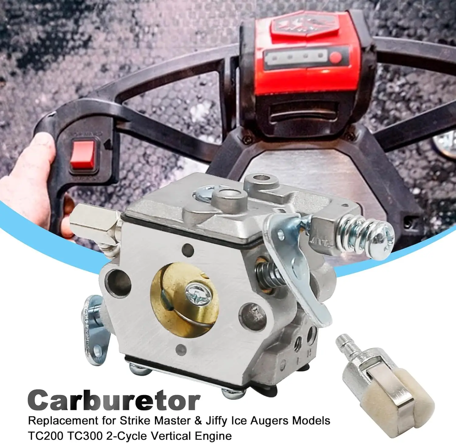 640347 Carburetor Replacement for Te-cumseh TM049XA TC200 TC300 2 Cycle Vertical Engine, Replace#640347A 50667 5312, Carb with A