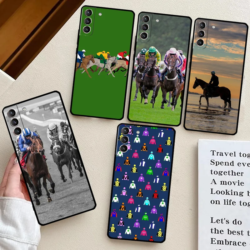 Horse Racing Cover For Samsung Galaxy S24 S23 S22 S21 Ultra Plus S20 FE S8 S9 S10 Note 10 20 Ultra Case