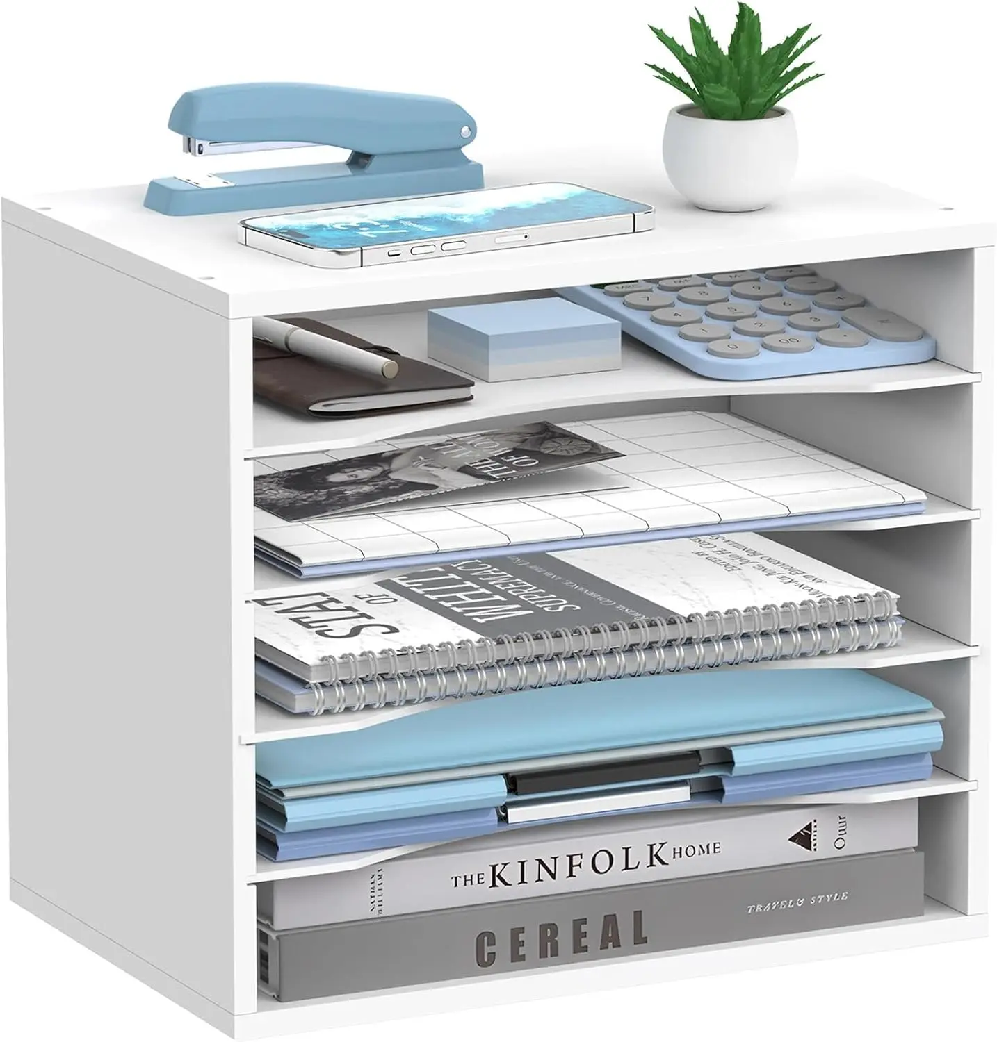 

5-уровневый деревянный органайзер для стола, подставка для бумаг с регулируемыми полками, настольный органайзер для файлов и документов