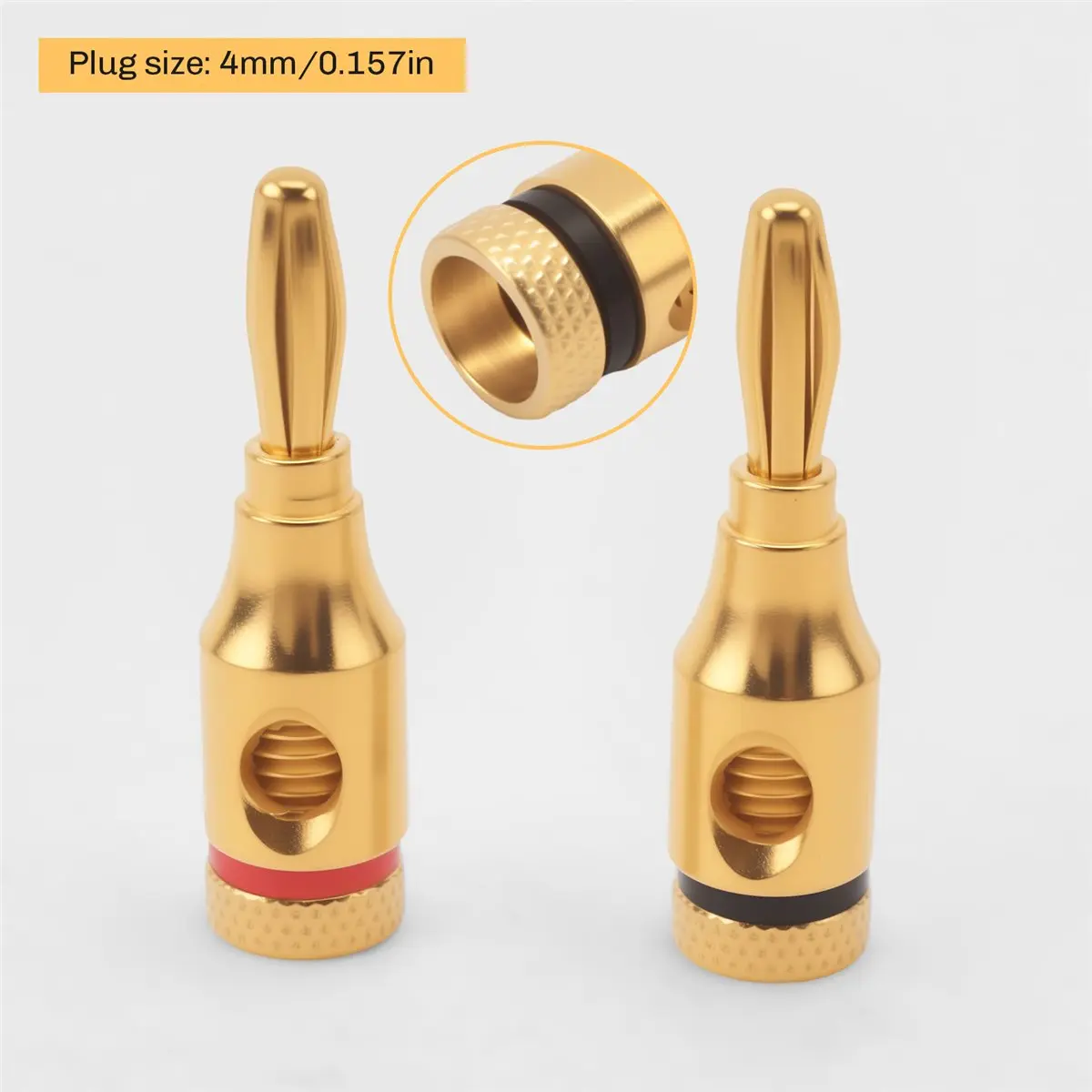 DT19 5 Pairs Banana Plugs 24k Open Screw Type Speaker Connectors for Audio Amplifier Sound System